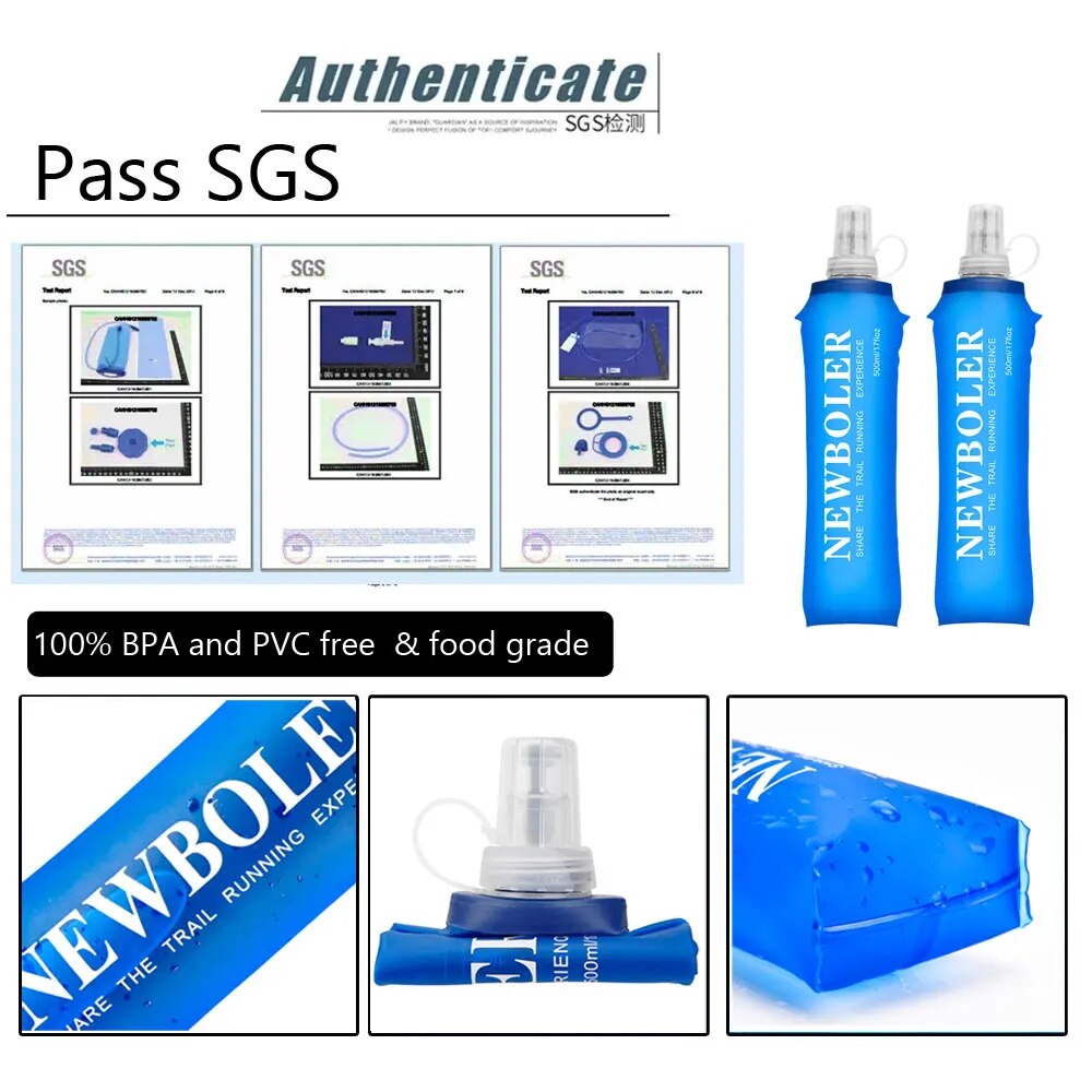 NEWBOLER 250 مللي 500 مللي زجا - مراجعة Water Bag Collapsible وسعره